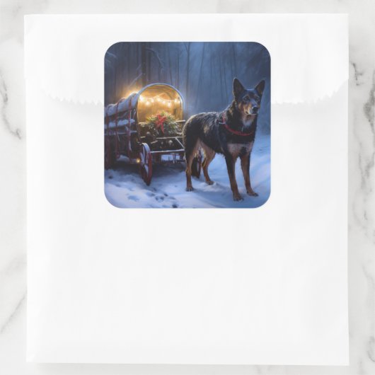 オーストラリアのケルピーススノースイスクリスマスデコール スクエアシール (バッグ)