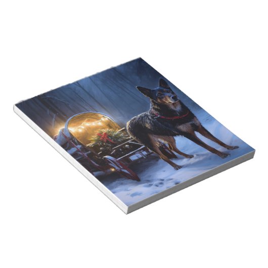 オーストラリアのケルピーススノースイスクリスマスデコール ノートパッド (アングル)