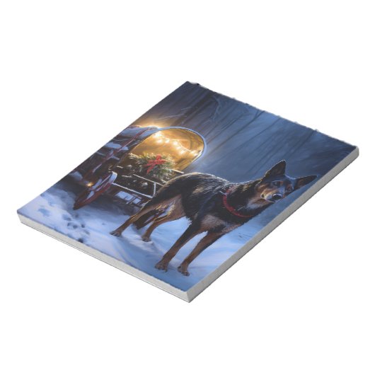 オーストラリアのケルピーススノースイスクリスマスデコール ノートパッド (回転)