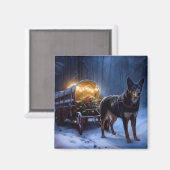 オーストラリアのケルピーススノースイスクリスマスデコール マグネット (正面/裏面)