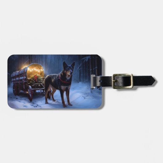 オーストラリアのケルピーススノースイスクリスマスデコール ラゲッジタグ (正面横)