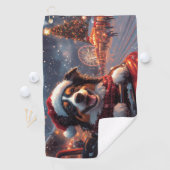 オーストラリアのケルピー犬ローラーコースターのクリスマス ゴルフタオル (インサイチュ)