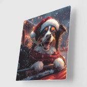 オーストラリアのケルピー犬ローラーコースターのクリスマス スクエア壁時計 (傾斜)