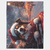 オーストラリアのケルピー犬ローラーコースターのクリスマス フリースブランケット (正面)