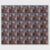 オーストラリアのケルピー犬ローラーコースターのクリスマス ラッピングペーパー (フラット)