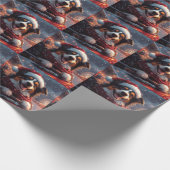 オーストラリアのケルピー犬ローラーコースターのクリスマス ラッピングペーパー (角)