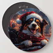 オーストラリアのケルピー犬ローラーコースターのクリスマス 缶バッジ (正面&裏面)
