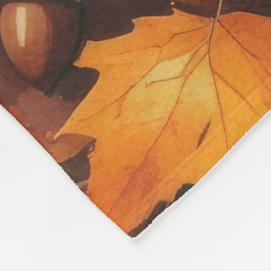 オーストラリアのケルピー紅葉感謝祭アート フリースブランケット (角)