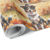 オーストラリアのケルピー紅葉感謝祭アート ラッピングペーパー (ロールコーナー)