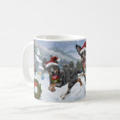 オーストラリアのケルピー・クリスマス コーヒーマグカップ (正面左)