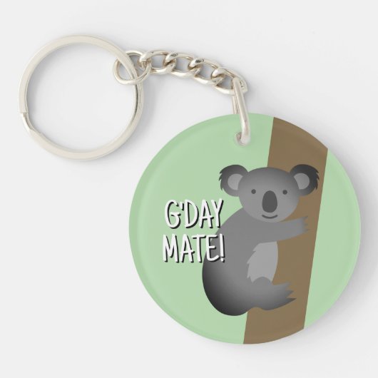 オーストラリアのコアラのクマの絵の面白いG'day Mate キーホルダー (正面)
