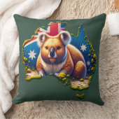 オーストラリアのコアラベア国旗の地図 クッション (ブランケット)