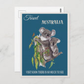 オーストラリアのコアラ熊ヴィンテージ旅行ポスター ポストカード (正面/裏面)