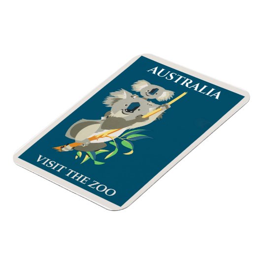 オーストラリアのコアラ熊ヴィンテージ旅行ポスター マグネット (左側)