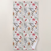 オーストラリアのコアラ・コカトス自然パターン ビーチタオル (正面)