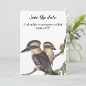 オーストラリアのコオカブッラが描かれたSave the dateカード 招待状 (スタンド正面)