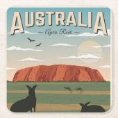 オーストラリアのコースター、追加文字、スクエア紙コースター スクエアペーパーコースター (正面)