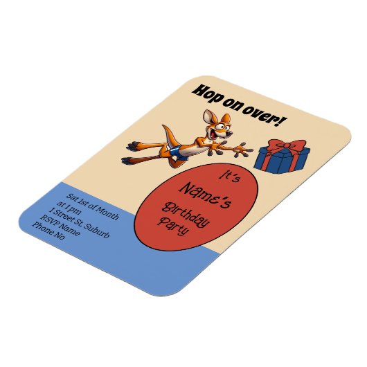 オーストラリアのサッカーおもしろいカンガルーを乗り越える マグネット (左側)