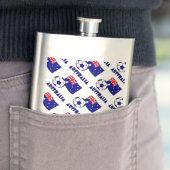 オーストラリアのサッカーの青と国旗 フラスク (インサイチュ)