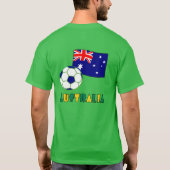 オーストラリアのサッカーボールと国旗 Tシャツ (裏面)
