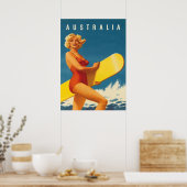 オーストラリアのサーファーレトロヴィンテージ旅行ポスター ポスター (キッチン)
