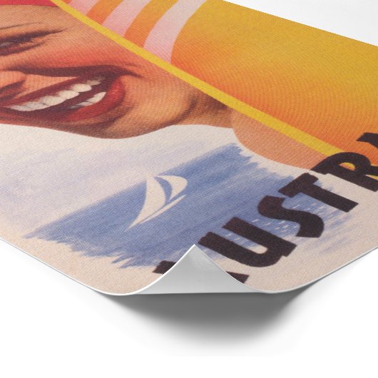 オーストラリアのサーファーレトロヴィンテージ旅行ポスター ポスター (角)