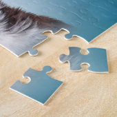 オーストラリアのシェパードでサンタの赤い帽子 ジグソーパズル (側面)