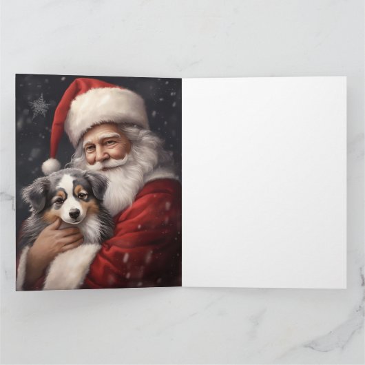 オーストラリアのシェパードとサンタクロースのクリスマス カード (内部)