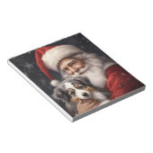 オーストラリアのシェパードとサンタクロースのクリスマス ノートパッド (アングル)