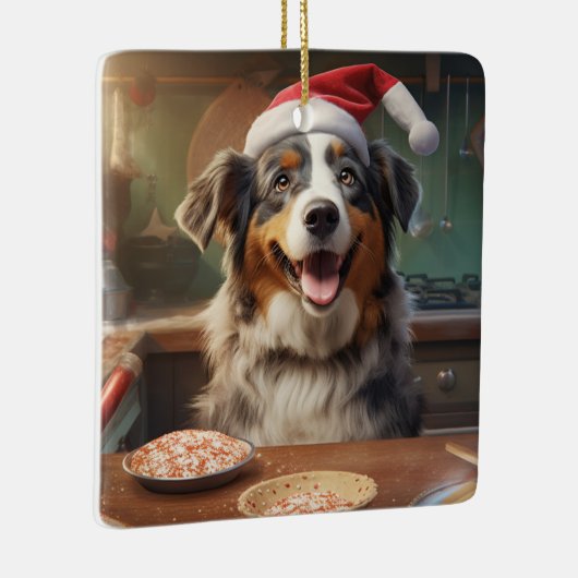 オーストラリアのシェパードのクリスマス・クッキー・ホリデー セラミックオーナメント (右)