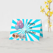 オーストラリアのシェパードカスタムハッピーバースデーカード カード (黄色い花)
