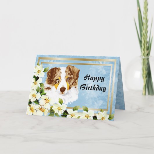 オーストラリアのシェパードカスタムハッピーバースデーカード カード (正面)