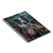 オーストラリアのシェパードライディングオートバイハロウィーン ノートブック (右側)