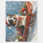オーストラリアのシェパード犬のスレッジクリスティマス フリースブランケット (正面)