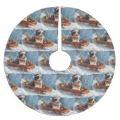 オーストラリアのシェパード犬のスレッジクリスティマス ブラッシュドポリエステルツリースカート (正面)