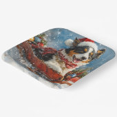 オーストラリアのシェパード犬のスレッジクリスティマス ペーパープレート (傾斜あり)