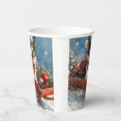 オーストラリアのシェパード犬のスレッジクリスティマス 紙コップ (右)