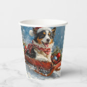 オーストラリアのシェパード犬のスレッジクリスティマス 紙コップ (正面)