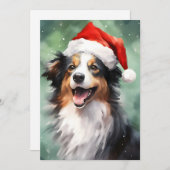 オーストラリアのシェパード絵を描クリスマスブラシ シーズンカード (正面/裏面)