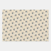 オーストラリアのシェパード絵を描ブラック・トリの犬アート ラッピングペーパーシート (正面)