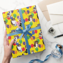 オーストラリアのシェルフとパーティー風船 ラッピングペーパー