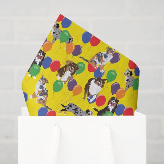 オーストラリアのシェルフとパーティー風船 薄葉紙 (ギフトバッグ)