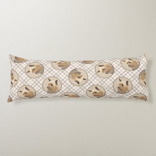 オーストラリアのシルキ絵を描テリアのオリジナルドッグアート ボディピロー (正面)