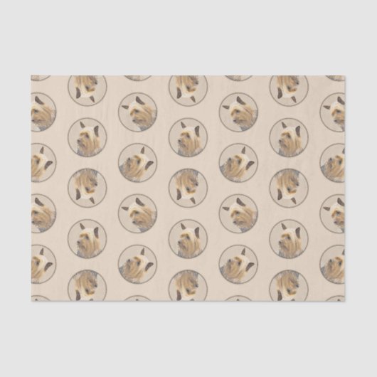 オーストラリアのシルキ絵を描テリアのオリジナルドッグアート 薄葉紙 (正面)