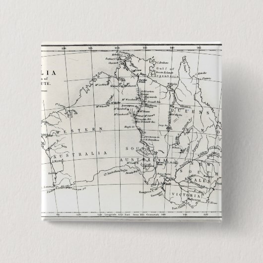 オーストラリアのスケッチ地図 缶バッジ (正面)