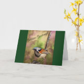 オーストラリアのスプレンディッド·フェアリー·ウレン カード (黄色い花)