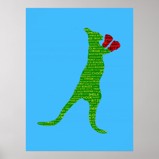 オーストラリアのスラングボクシングカンガルーポスター ポスター (正面)