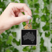 オーストラリアのスラング地図 キーホルダー (手)