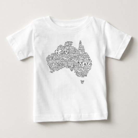 オーストラリアのスラング地図 ベビーTシャツ (正面)