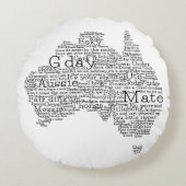 オーストラリアのスラング地図 ラウンドクッション (正面)